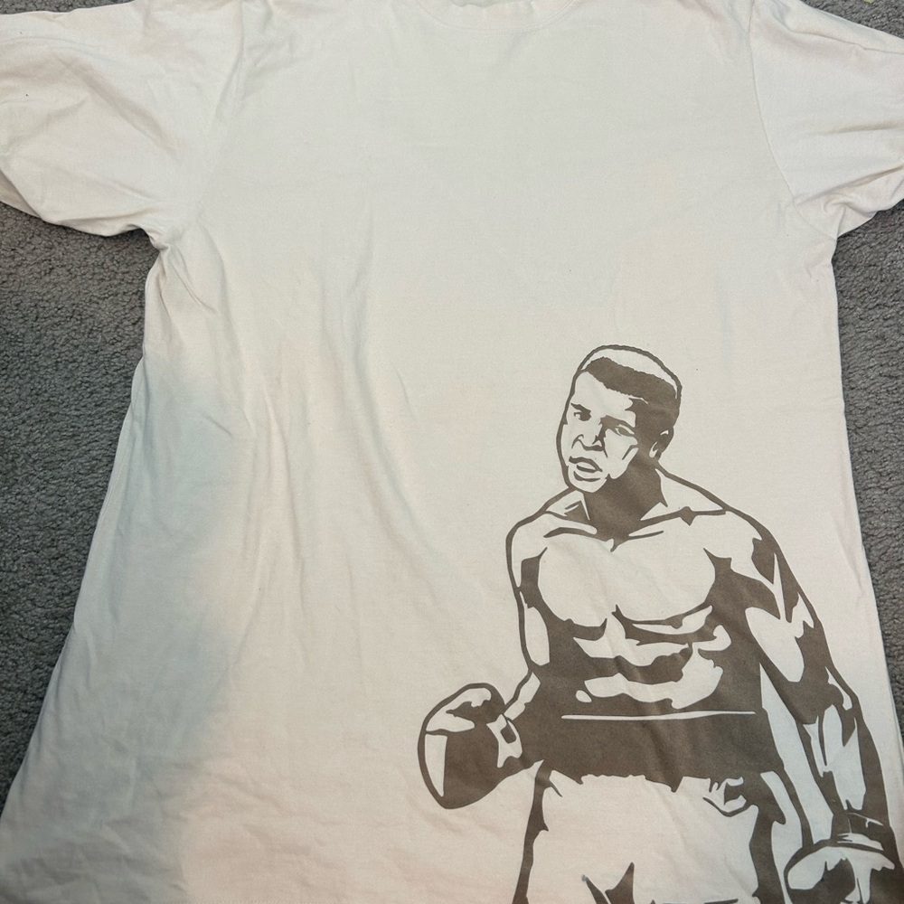 Adidas White Graphic Tee with Boxer Design